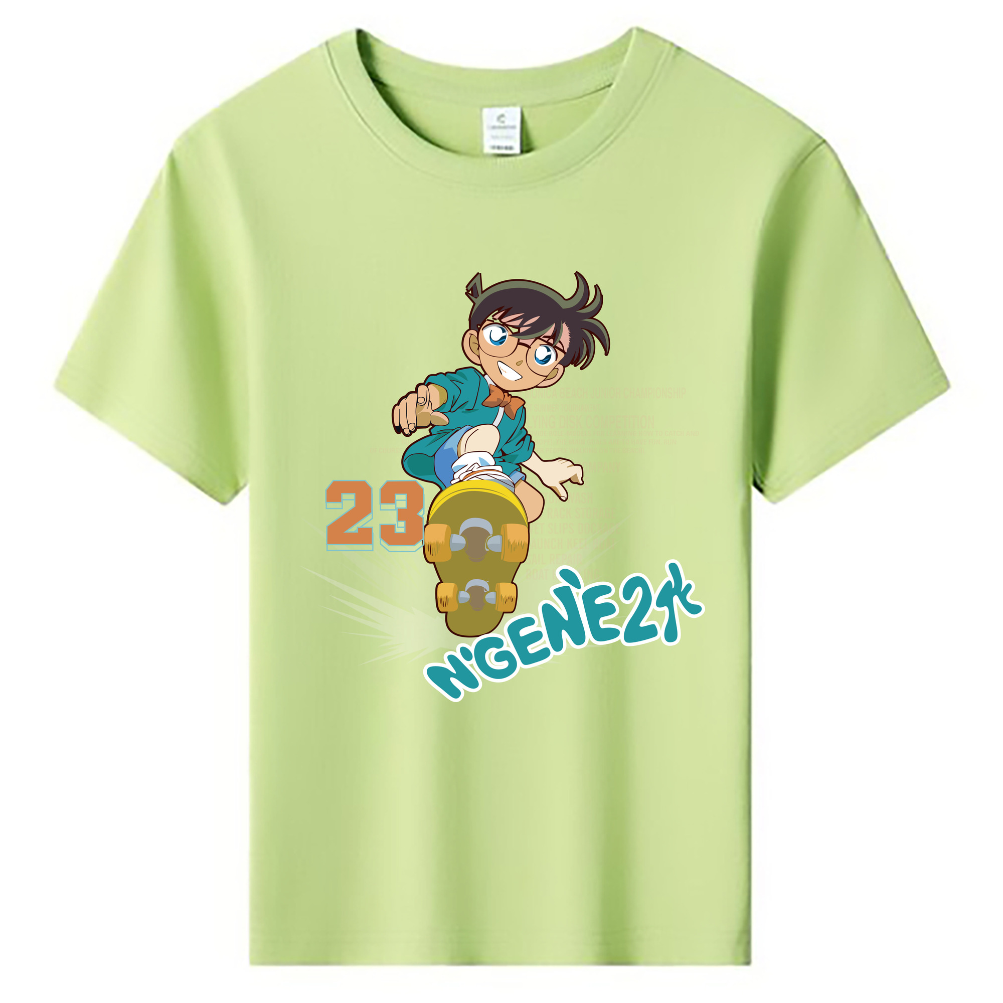 （画像用） 名探偵コナン 江戸川 コナン Detective Conan Conan Edogawa 綿100％キッズTシャツ（フロントプリント）